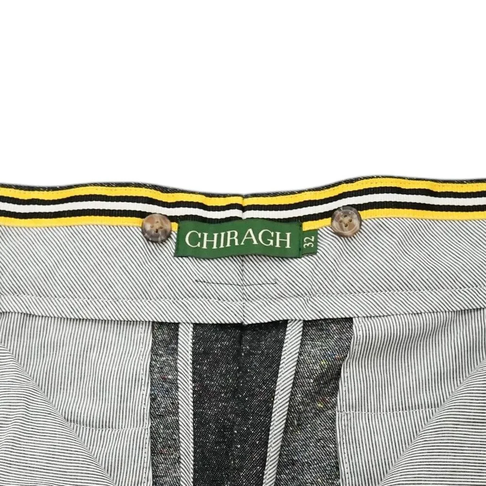 Mens 32 Gurkha Pants Charcoal Donegal Speckled Cotton High Waist Flat Front